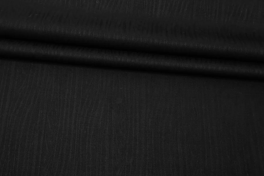 ОТРЕЗ 1,15 М Костюмно-плательная шерсть фактурная Чёрная BNC (12) 30102534-2