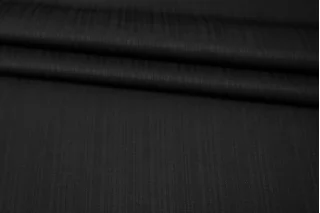 Костюмно-плательная шерсть с вискозой фактурная Чёрная BNC H59/6 jj50 30102536