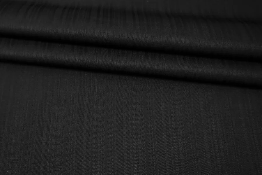 Костюмно-плательная шерсть с вискозой фактурная Чёрная BNC H59/6 jj50 30102536