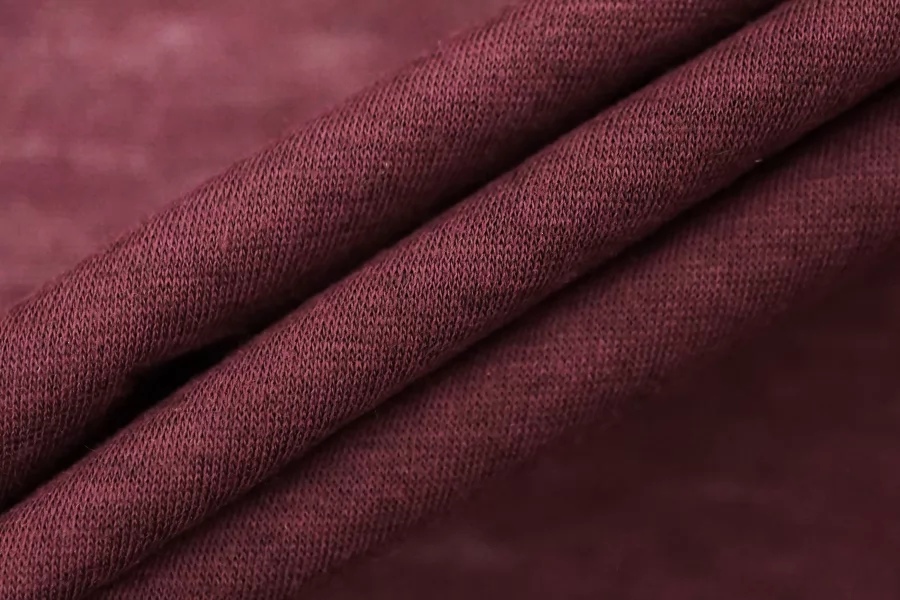 Трикотаж хлопковый с шерстью тонкий Марсала BNC H38/8 R40 30102545