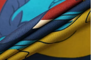 Шёлковый твил ЦЕНА ЗА КУПОН 94 см MAX MARA Морские коньки MM FF44 3102560