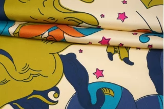 Шёлковый твил ЦЕНА ЗА КУПОН 87 см MAX MARA Морские коньки MM N30 3102561