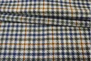 Твид шерстяной с кашемиром костюмный CERRUTI Клетка гленчек  BL H60/2 FF60 30102508