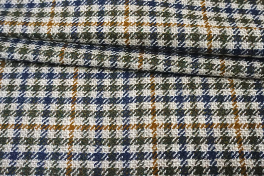 Твид шерстяной с кашемиром костюмный CERRUTI Клетка гленчек  BL H60/2 FF60 30102508
