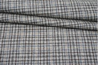 Твид шерстяной с кашемиром костюмный CERRUTI Клетка Серая BL H60/1 FF30 30102512