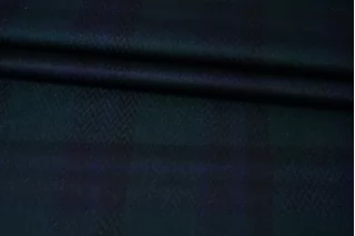 Шерсть костюмно-пальтовая Темно-зеленая Елочка и клетка BL H60/1 jj20 30102522