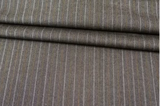 Костюмно-плательная шерсть в полоску Серо-коричневая BRS H62 FF30 12082534