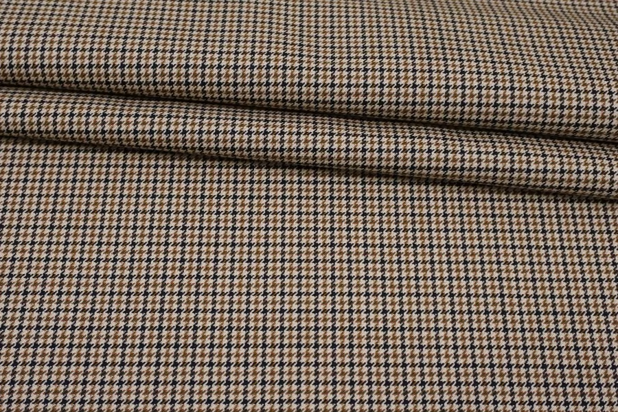 Костюмная шерсть Гусиная лапка Светло-коричневая BRS H62 GG70 12082538