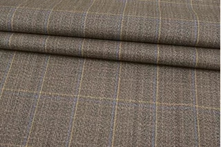Костюмная шерсть в клетку Серо-коричневая BRS H62 HH40 12082539