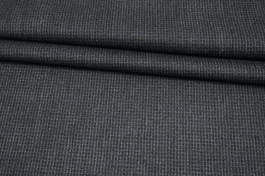 Плательно-костюмная шерсть рогожка Серо-синяя BRS H62 HH70 12082544