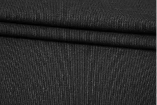 Костюмный хлопок с шерстью в полоску Тёмно-серый BRS H60/4  ii70 12082566