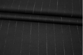 Костюмная шерсть плотная в полоску Черная H60/4 jj50 12082568