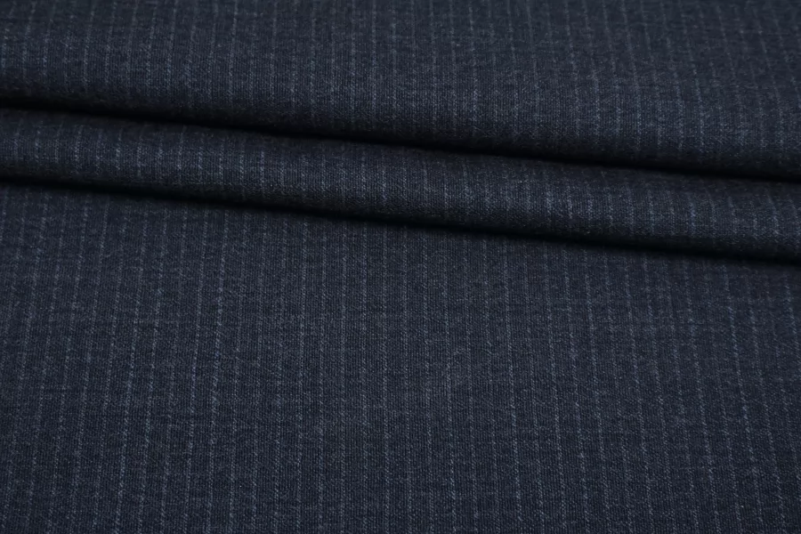 Плательно-костюмная шерсть в полоску Тёмно-синяя BRS H60/4 ii70 12082570