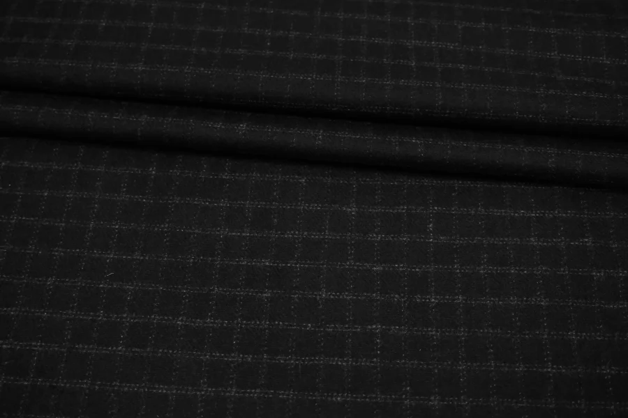 Фланель шерстяная костюмная Черная в клетку BRS H60/4 FF50 12082571