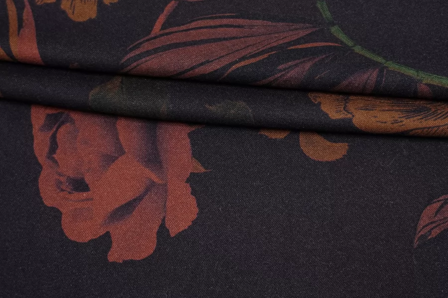 Вискоза твиловая плательная Чёрно-коричневая IDT H00 FF66 17062503