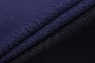 Джерси дабл двусторонний шерстяной Сине-черный TRC H47/3  Z60  18072531