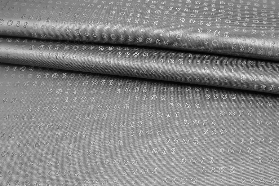 ОТРЕЗ 0,95 М Подкладочная вискоза жаккардовая HUGO BOSS Серая SF (11) 20062545-2