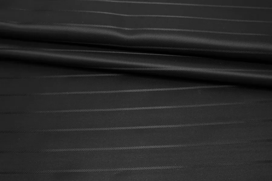 Подкладочная вискоза жаккардовая в полоску Чёрная SF H50/9 U66 20062547