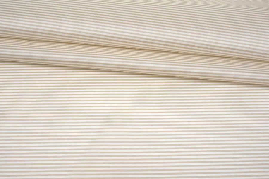 ОТРЕЗ 1 М Подкладочная вискоза в полоску Бело-бежевая SF  (11) 21062511-1