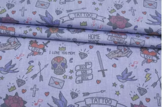 Хлопок рубашечно-плательный MOSCHINO Тату TRC H9/7 A70 9072505