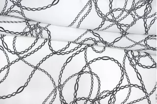 Вискоза креповая плательно-блузочная MAX MARA Цепи на белом MM Н21/1 i10 1102532