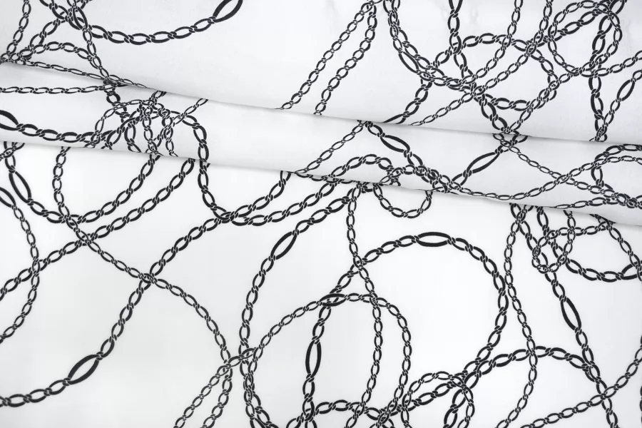 Вискоза креповая плательно-блузочная MAX MARA Цепи на белом MM Н21/1 i10 1102532