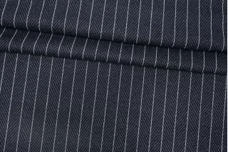 Трикотаж хлопковый MAX MARA Тёмный сине-серый в полоску и ёлочку MM H41/4 X40 1102599