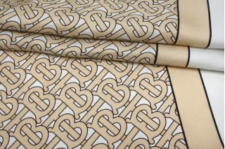 Шелковый твиловый платок BURBERRY  Бежевый 13062502