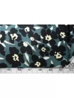 Вискоза твиловая плательно-блузочная Цветы на тёмно-бирюзовом SMF H21/10 i40 15052505
