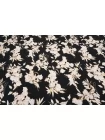 Вискоза креповая плательная Цветы на чёрном SMF H21 H60 15052512