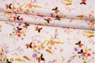 Вискоза плательная Цветы на бледно-розовом SMF H21/9 i20 15052513