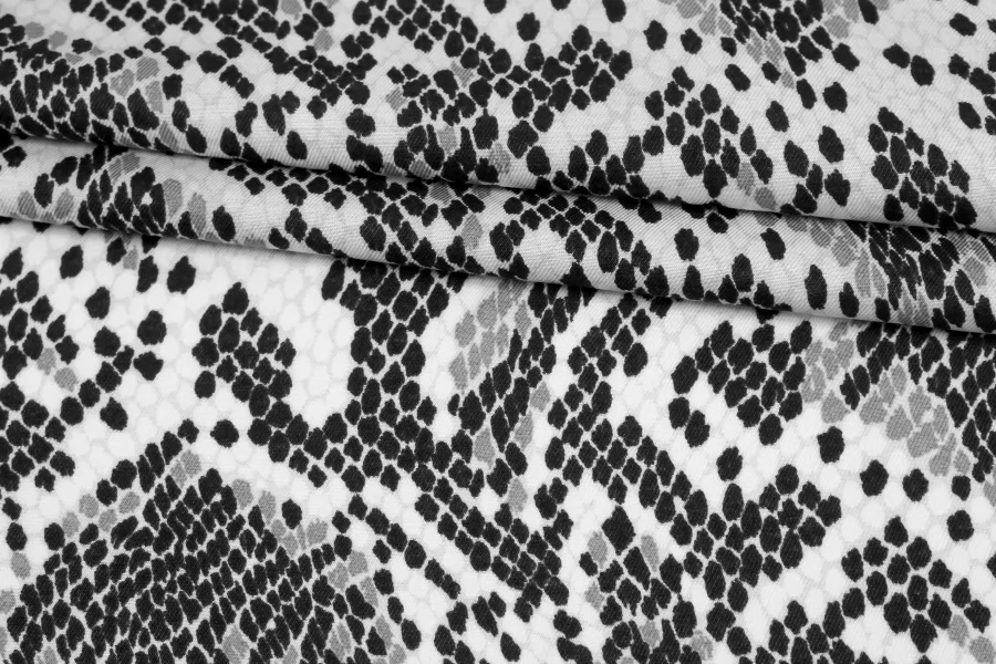 Шёлк с вискозой плательно-блузочный Чёрно-белая рептилия SMF H31 N60 15052521