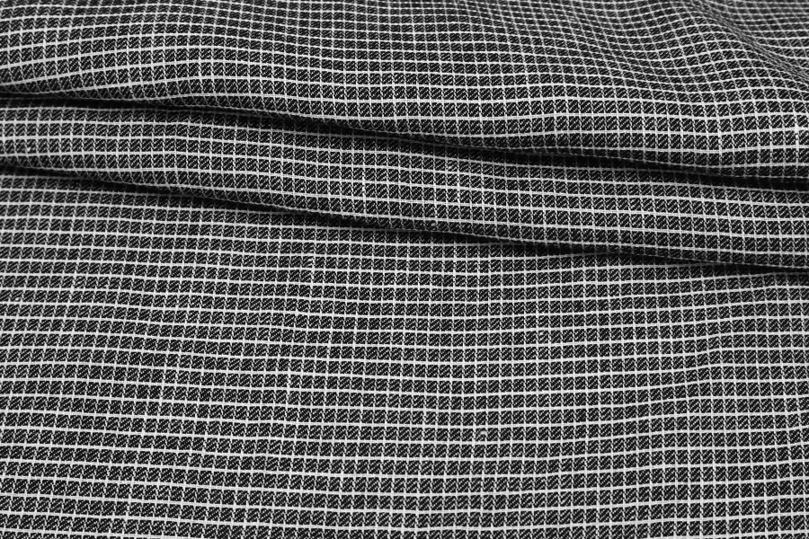 Лён костюмный Клетка Черно-белый IDT H16/2 B00 16072503