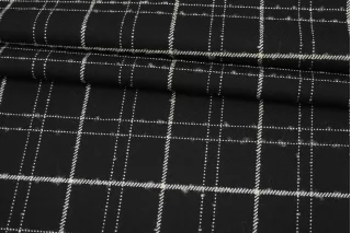 Поливискоза костюмная черная в клетку IDT H64 F70 16072511