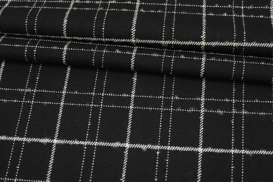 Поливискоза костюмная черная в клетку IDT H64 F70 16072511