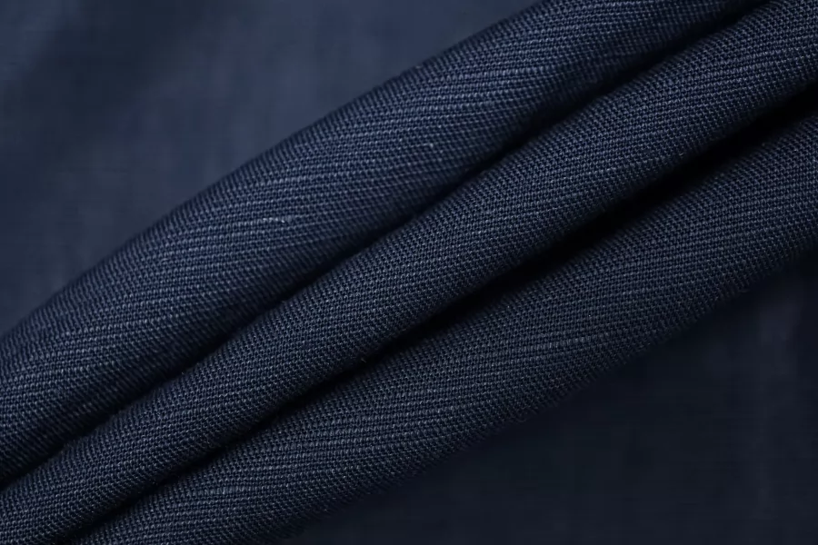 Вискоза со льном рубашечно-плательная Тёмно-синяя IDT H22/4 K77 17062512