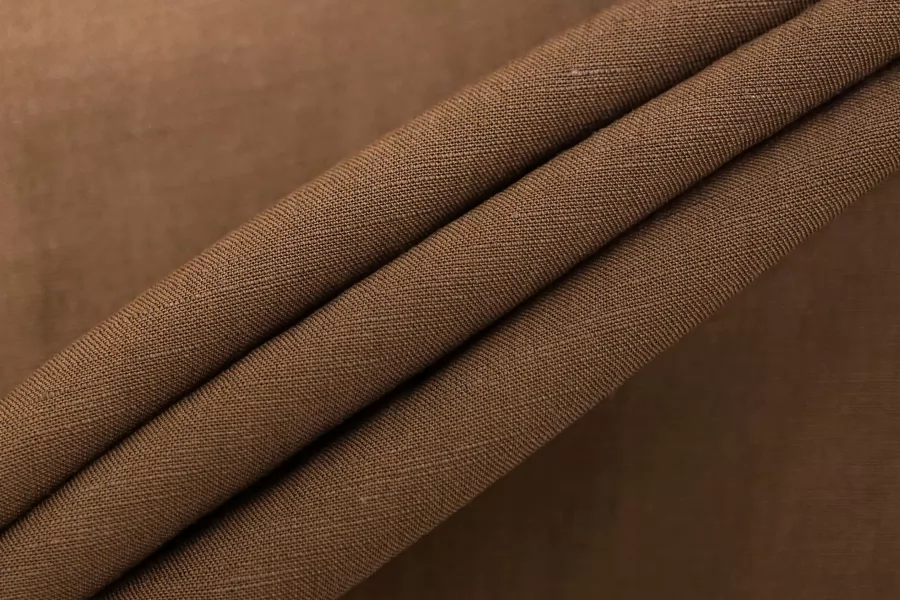 Вискоза со льном рубашечно-плательная Коричневая IDT H22/4 K77 17062513