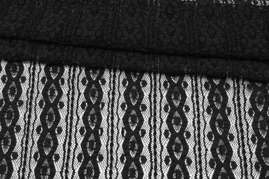 Гипюр стрейч Чёрный IDT H35 O44 17062521