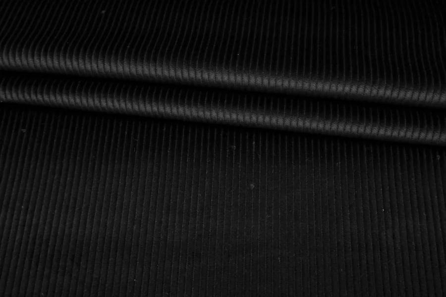 Вельвет хлопковый костюмно-плательный Чёрный IDT H18/3 K70 17062523