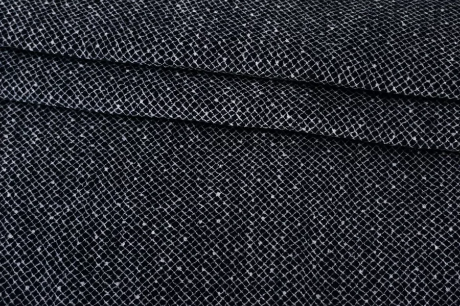 Велюр-креш хлопковый Чёрно-серый IDT H19/8 K40 17062530