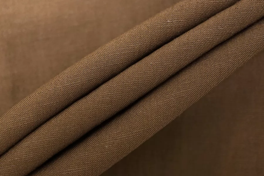 Вискоза со льном рубашечно-плательная Коричневая IDT H22/4 K77 17062532