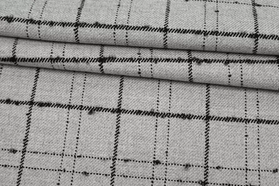 Поливискоза костюмная серая в клетку IDT H64 F50  17062535