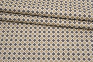 Жаккард хлопковый костюмно-плательный Серо-бежевые ромбы BL H34/3 M50 18032572