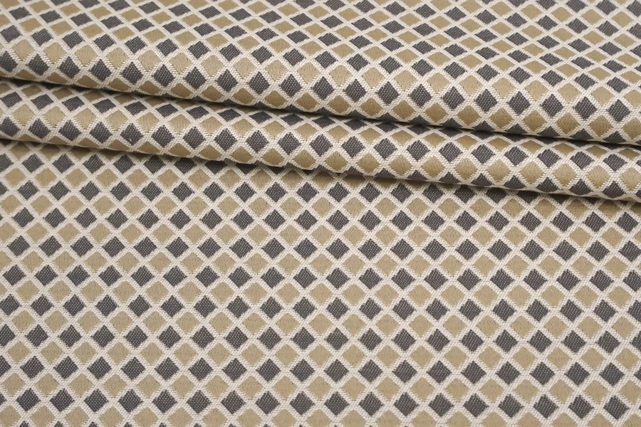 Жаккард хлопковый костюмно-плательный Серо-бежевые ромбы BL H34/3 M50 18032572