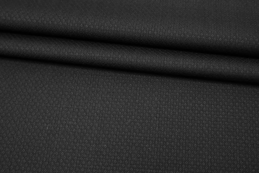 Костюмная шерстяная фланель в полоску Чёрно-синяя BNC H60/4 JJ50 21052532