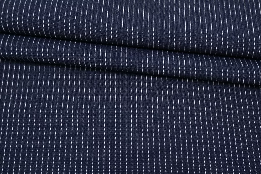 Костюмная шерсть в полоску Тёмно-синяя BNC H60/4 FF00 21052533