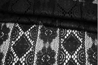 Кружево хлопковое с накатом Чёрное BNC H35 F66 21052539