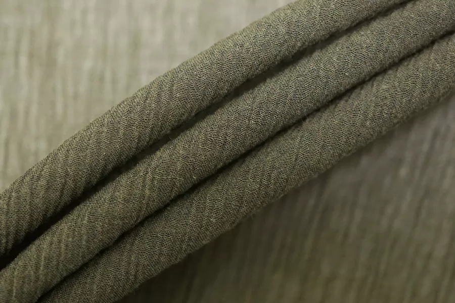 Хлопок с шелком рубашечный крепон Зеленый хаки FRM H33 O10 29062558