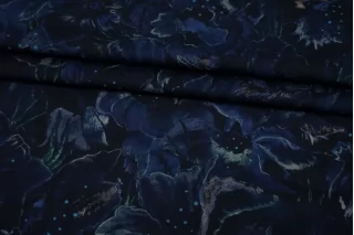 Батист хлопковый Черно-синий Цветы FRM H2/2 A33 29062570