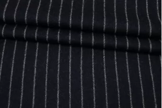 Фланель шерстяная с кашемиром в полоску Темно-синяя FRM H60/4 GG70  29062573